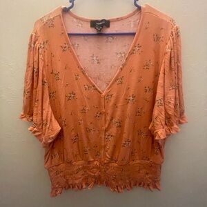 Forever 21 Floral Peach Blouse 3X